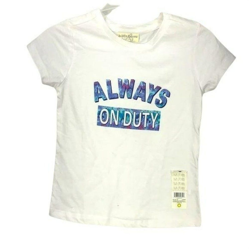 Bobbie Brooks‎ Always on Duty Girl’s White Athletic Medium 7/8 T Shirt